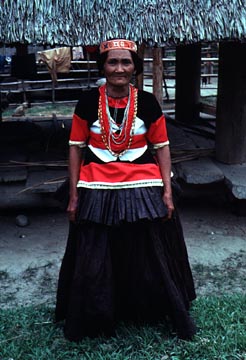 bark cloth clothed woman